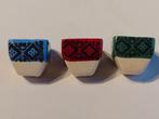 vierkant keramisch bloempotje met gekleurde decoratie rand ., Ophalen, Nieuw, Gebruiksvoorwerp