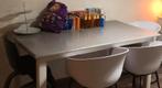 Grijze Eettafel (90x150) - Gratis Afhalen!, Huis en Inrichting, Tafels | Eettafels, Ophalen, Overige materialen, Gebruikt, 100 tot 150 cm
