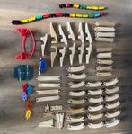 Houten treinbaan -compleet met veel rails -bruggen en meer!, Ophalen of Verzenden, Gebruikt, Duw- of Trekspeelgoed