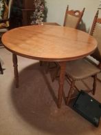 Uitschuifbare ronde tafel met 4 stoelen, Huis en Inrichting, Tafels | Eettafels, Gebruikt, Rond, Ophalen of Verzenden, 100 tot 150 cm