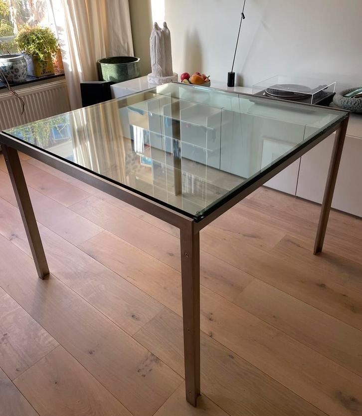 Vintage Design jaren 80 Eettafel Metaform vierkant 1 meter, Huis en Inrichting, Tafels | Eettafels, Gebruikt, 50 tot 100 cm, 50 tot 100 cm