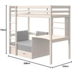 Hoogslaper met logeerbed, bank en bureau, Eenpersoons, Ophalen of Verzenden, Zo goed als nieuw, 200 cm