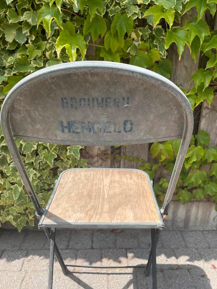 ODA Klapstoel Brouwerij Hengelo, Huis en Inrichting, Stoelen, Gebruikt, Eén, Hout, Grijs, Ophalen
