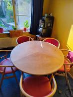 Ronde Uitschuiftafel + 6 Stoelen (Opknapper), Huis en Inrichting, Tafels | Eettafels, Ophalen