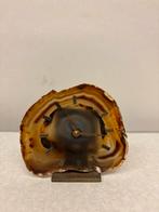 Vintage tafelklok van agaat – messing cijfers, Ophalen