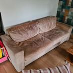 Bruinleren 3pers bankstel en Loveseat, Ophalen, Gebruikt, Driepersoons, Rechte bank