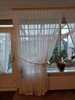 Vitrages champagne kleur en vouwgordijnen, Ophalen, Gebruikt