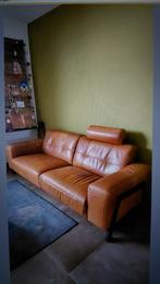 Van Bommel leren bank met elektrische relaxfunctie, Gebruikt, Driepersoons, Ophalen of Verzenden, Rechte bank