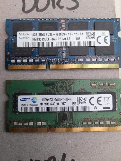 2 x 4 GB DDR3 laptop geheugens aangeboden:, Computers en Software, RAM geheugen, Laptop, DDR3, Ophalen of Verzenden