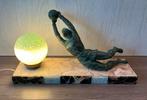 Vintage lamp jaren 50 marmer voetbal, Antiek en Kunst, Ophalen