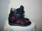 Isabel Marant beckett wedges sneakers deels ruit en leer 41