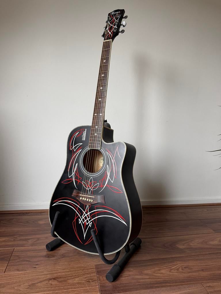 Rosen Akoestische Gitaar met Pinstripes, Ophalen, Gebruikt, Western- of Steelstringgitaar