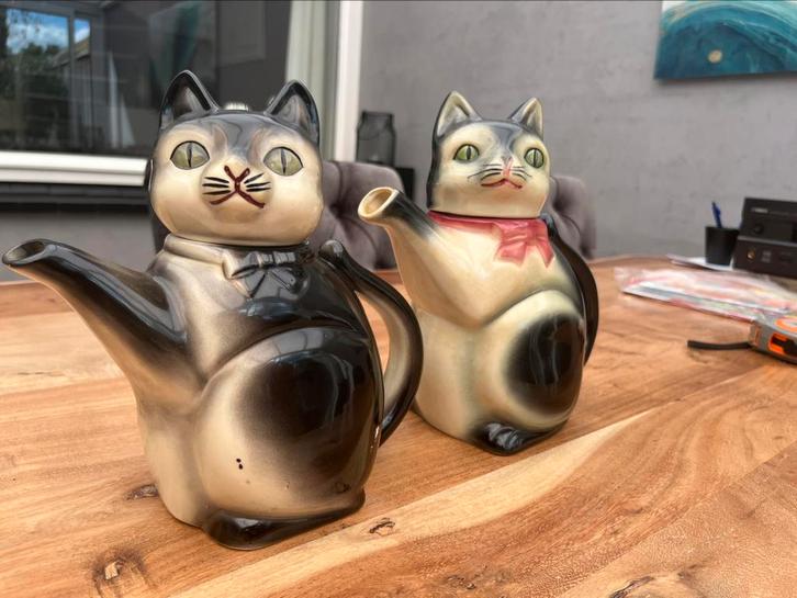 Vintage Cortendorf katten-theepotten, Antiek en Kunst, Antiek | Woonaccessoires, Ophalen of Verzenden