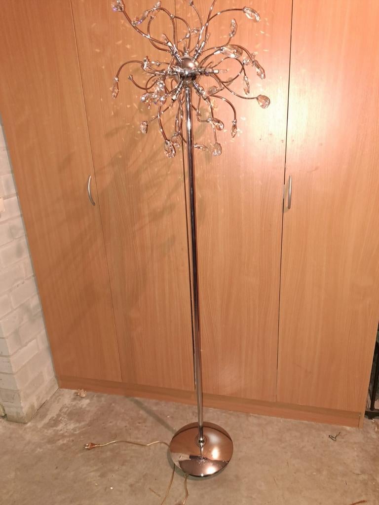 Kristallen staande lamp / vloerlamp kroonluchter antiek pegels