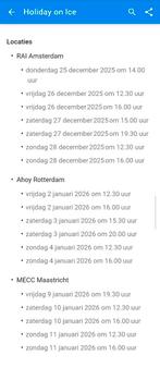Holiday on Ice, Tickets en Kaartjes, Kortingen en Cadeaubonnen, Twee personen, Overige soorten