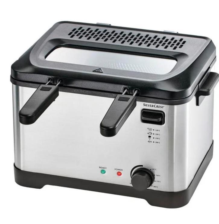 Dubbele frituurpan friteuse silvercrest, Witgoed en Apparatuur, Frituurpannen, Zo goed als nieuw, 4 liter of meer, Ophalen of Verzenden