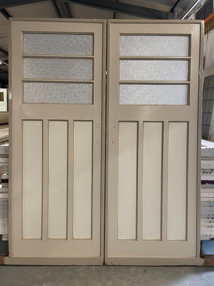 Set schuif / en-suite deuren 201x156cm., Antiek en Kunst, Curiosa en Brocante, Ophalen