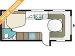 Kabe Imperial 560, Caravans en Kamperen, Caravans, Rondzit, Kabe, Overige typen, Tot en met 4