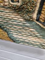 wanddoek schilderij boten en huis vintage, Huis en Inrichting, Woonaccessoires | Schilderijen, Tekeningen en Foto's, Ophalen of Verzenden