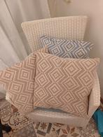 sierkussen hoezen ibiza beige wit blauw wit tegeltjes, Huis en Inrichting, Ophalen of Verzenden, Zo goed als nieuw, Blauw, Vierkant