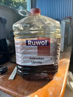 Ruwol Gekookte Lijnolie - 5 Liter (2/3 vol), Doe-het-zelf en Verbouw, Verf, Beits en Lak, Gebruikt, Bruin, Beits, Ophalen of Verzenden
