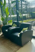 T.e.a.b. Twee comfortabele echt lederen fauteuils, Ophalen, Gebruikt, Leer, 75 tot 100 cm