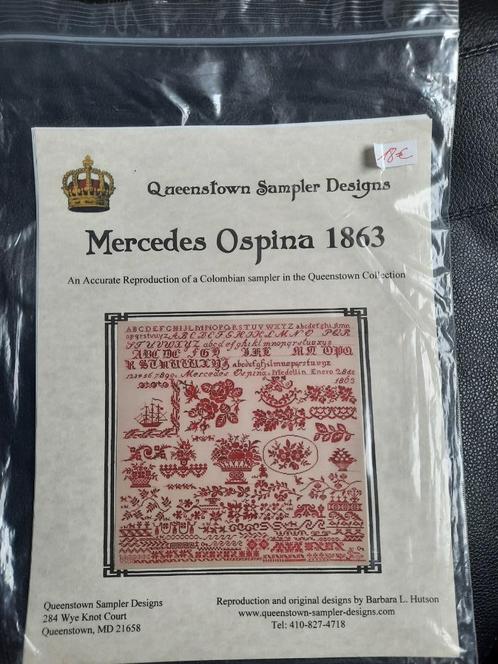 Origineel patroon Mercedes Ospina 1863, Hobby en Vrije tijd, Borduren en Borduurmachines, Zo goed als nieuw, Patroon, Handborduren