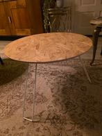 Leuk salontafeltje met osb blad en metalen poten, Ophalen, Overige materialen, 50 tot 100 cm, Rond