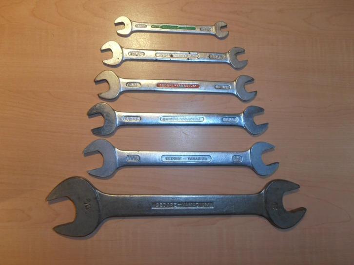 Zgan GEDORE steeksleutel set type No.6 met inch - af maten., Doe-het-zelf en Verbouw, Gereedschap | Handgereedschap, Zo goed als nieuw