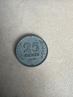 Nederland 1942 Duitse bezetting 25 cent zink, Ophalen of Verzenden, Koningin Wilhelmina, 25 cent