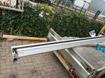 Zonnescherm 5,5m breed handbediend, Ophalen, Gebruikt, 450 cm of meer, 150 tot 300 cm