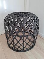 Zwarte lampenkap hout/bamboe, Ophalen, 25 tot 50 cm, Zwart, Rond