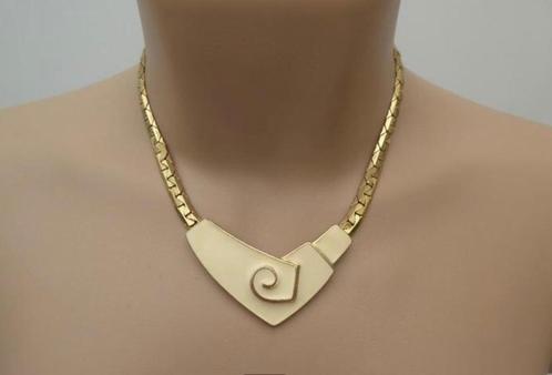 Trifari  halsketting Vintage Collier - Jaren 80, Sieraden, Tassen en Uiterlijk, Kettingen, Gebruikt, Overige materialen, Goud