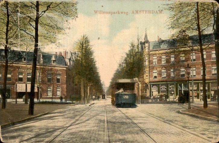 Amsterdam - Willemsparkweg - Tram, Verzamelen, Ansichtkaarten | Nederland, Gelopen, Noord-Holland, 1940 tot 1960, Ophalen of Verzenden