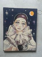 Vintage pierot borduur., Antiek en Kunst, Ophalen of Verzenden