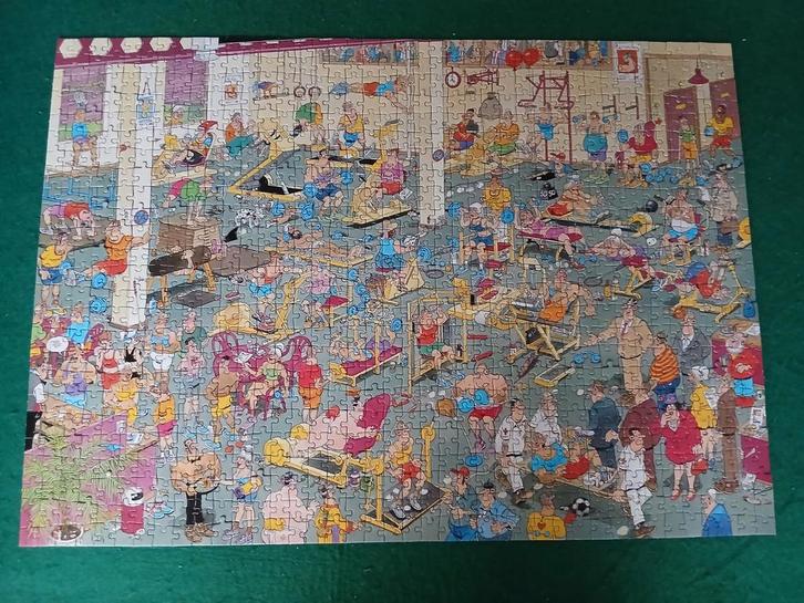 Jan van Haasteren Puzzel - in het fitnesscentrum 1000, Hobby en Vrije tijd, Denksport en Puzzels, Zo goed als nieuw, Legpuzzel