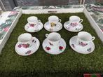 6x Kop en Schotel met Rozen, Antiek en Kunst, Antiek | Servies los, Ophalen