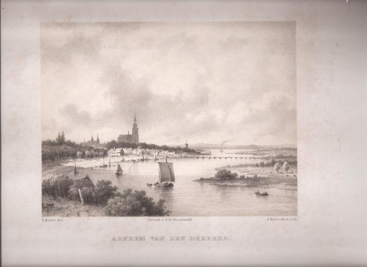 Arnhem van den Rehberg. Litho J. Hilverdink ca, 1850, Antiek en Kunst, Kunst | Etsen en Gravures, Ophalen of Verzenden