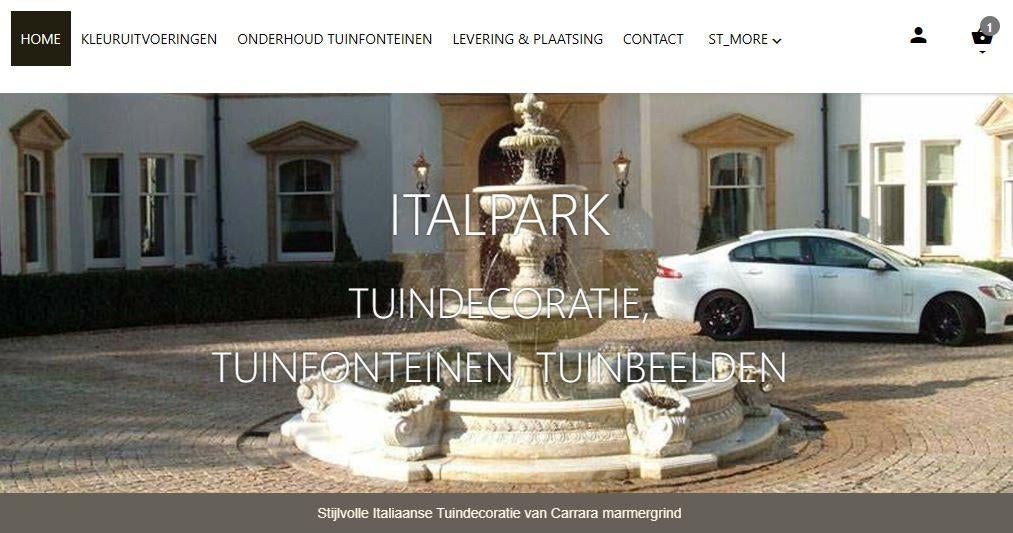 Italpark Italiaanse fonteinen, beelden, vazen, balustrades, Zakelijke goederen, Exploitaties en Overnames