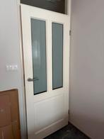 Witte opdek binnendeur met glas (83x200cm), Doe-het-zelf en Verbouw, Deuren en Horren, Ophalen, Gebruikt, 80 tot 100 cm, Binnendeur