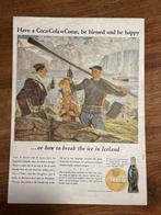 Vintage WOII Coca-Cola / Schenley Advertentie - 1943, Ophalen of Verzenden, A1 t/m A3, Reclame, Rechthoekig Staand