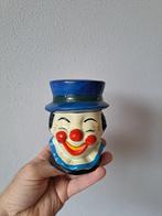 Clown hoofd van keramiek spaarpot D9.5xH12.5cm, Verzamelen, Spaarpotten, Ophalen of Verzenden, Zo goed als nieuw, Steen, Aardewerk of Keramiek