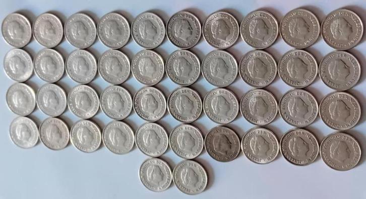 42 Stuks 25 cent muntjes juliana, Postzegels en Munten, Penningen en Medailles, Overige materialen, Nederland, Ophalen of Verzenden