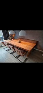 Massief Teakhouten Eettafel, Huis en Inrichting, Tafels | Eettafels, Ophalen, 100 tot 150 cm, Teakhout, 200 cm of meer