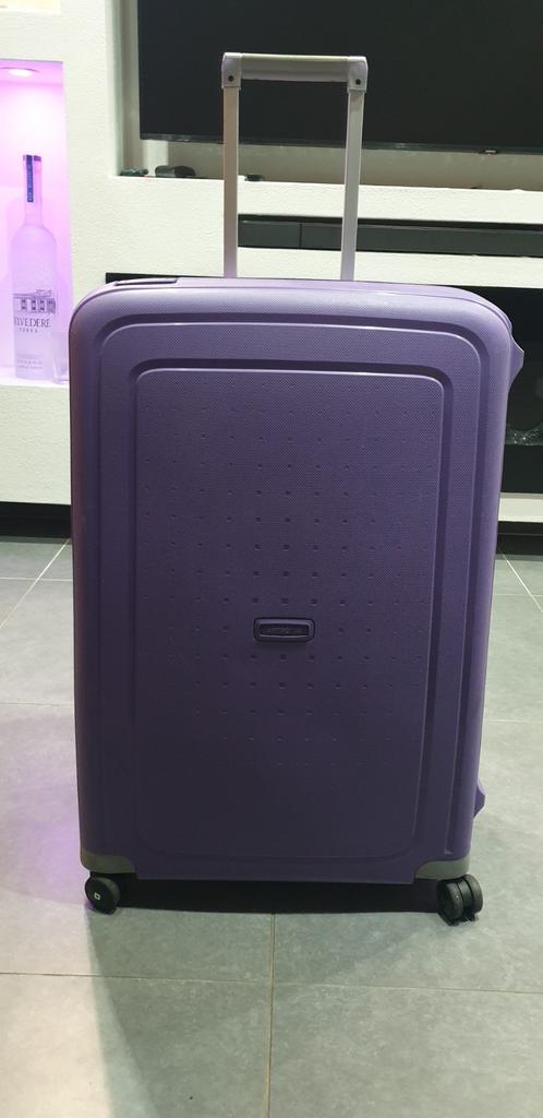 Samsonite S'Cure Spinner 75cm - Lila Paars zeer opvallend, Sieraden, Tassen en Uiterlijk, Koffers, Zo goed als nieuw, Hard kunststof