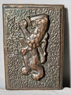 Bronzen plaquette / presspaper, Ophalen of Verzenden, Brons