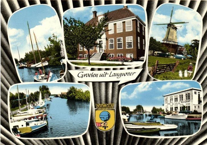 Groeten uit Langweer - 5 afb + wapen - ongelopen, Verzamelen, Ansichtkaarten | Nederland, Ongelopen, Noord-Brabant, Voor 1920