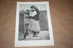 Antieke gravure - Meisje met poes (Maris) - 1875, Antiek en Kunst, Kunst | Etsen en Gravures, Ophalen of Verzenden