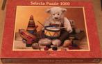 Selecta puzzel 1000 stukjes spelende beer, Hobby en Vrije tijd, Denksport en Puzzels, Ophalen of Verzenden, 500 t/m 1500 stukjes