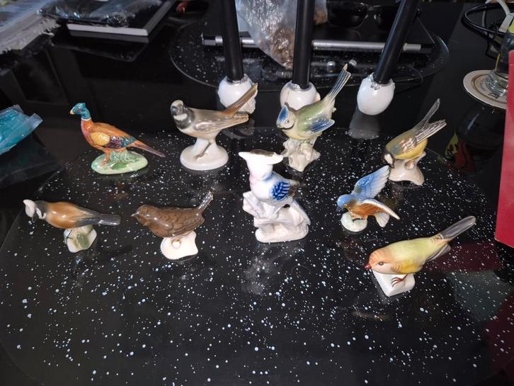 9 porseleinen vogeltjes van o.a. Goebel, Verzamelen, Beelden en Beeldjes, Zo goed als nieuw, Dier, Ophalen of Verzenden